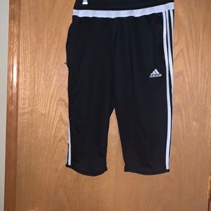 Adidas crop sweatpants black with White stripes